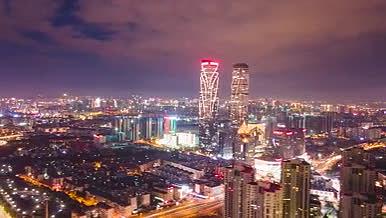 云南昆明双塔城市夜景4K航拍延时视频的预览图